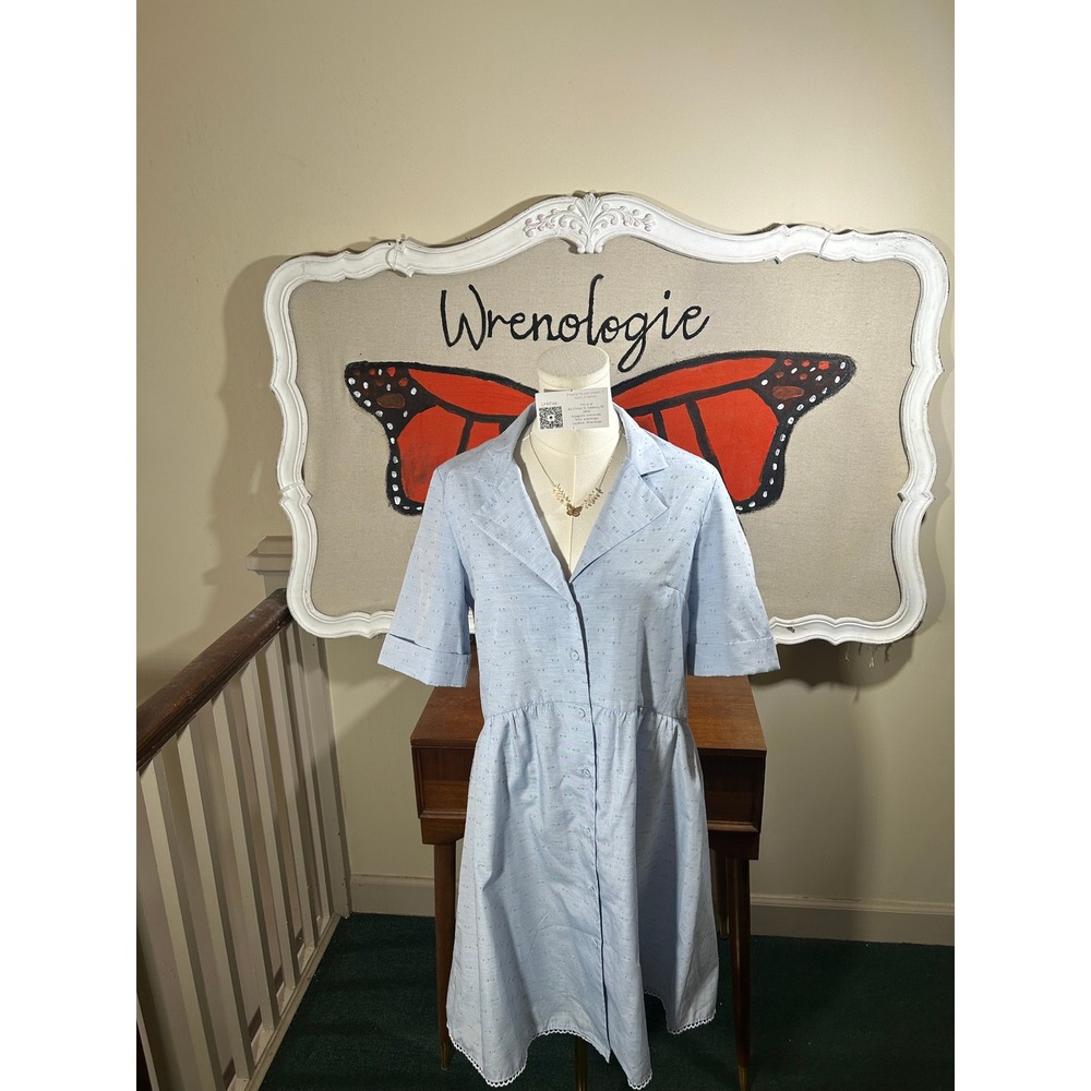 Tuckernuck Swiss Dot Royal Blue Shirt Dress | Preppy Classic | Size Small
